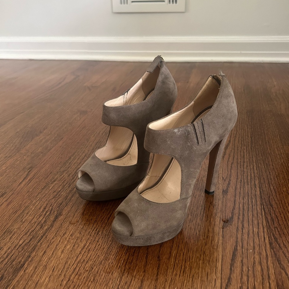 Prada Brown Peep-Toe Heels